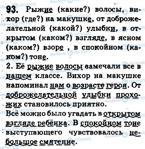 ГДЗ Російська мова 5 клас сторінка 93