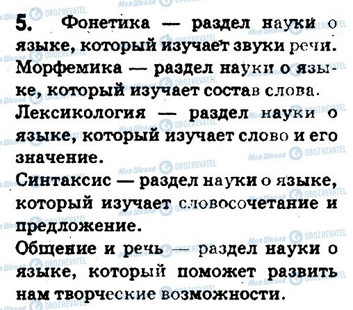 ГДЗ Російська мова 5 клас сторінка 5