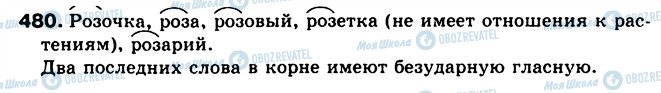 ГДЗ Російська мова 5 клас сторінка 480