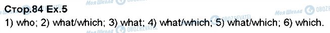 ГДЗ Английский язык 5 класс страница p84ex5