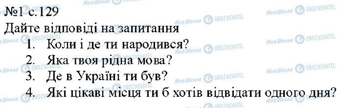 ГДЗ Англійська мова 5 клас сторінка p129ex1