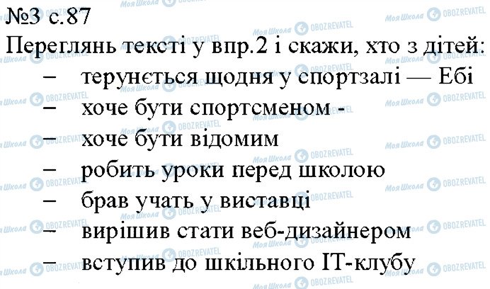 ГДЗ Англійська мова 5 клас сторінка p87ex3