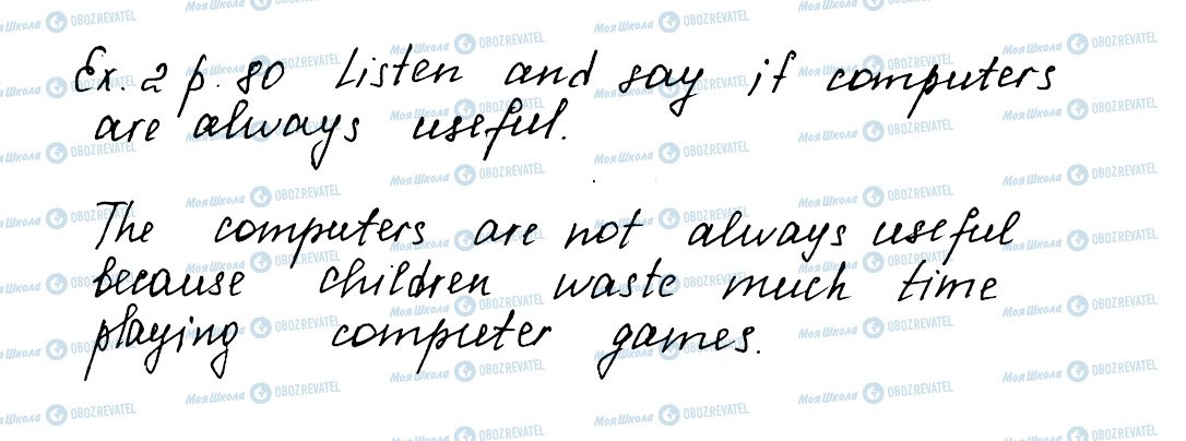 ГДЗ Англійська мова 5 клас сторінка ex2p80