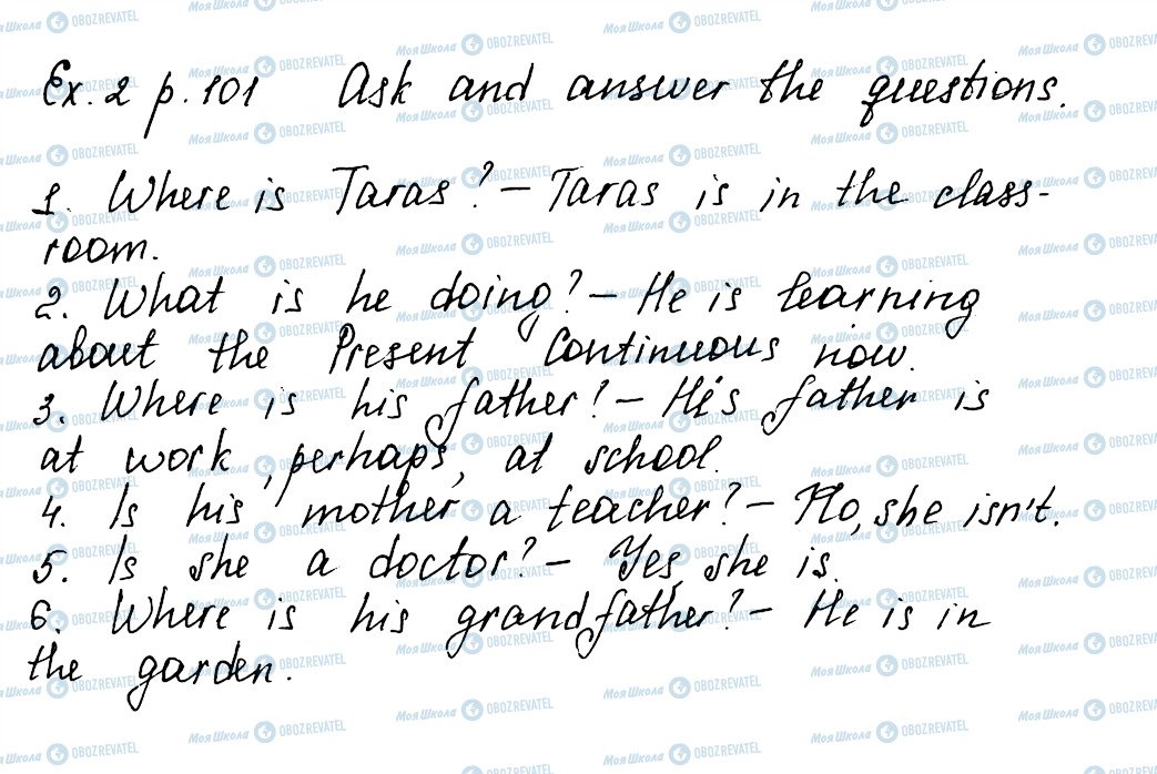 ГДЗ Англійська мова 5 клас сторінка ex2p101