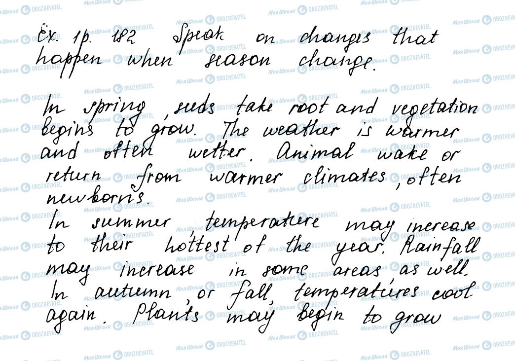 ГДЗ Англійська мова 5 клас сторінка ex1p182