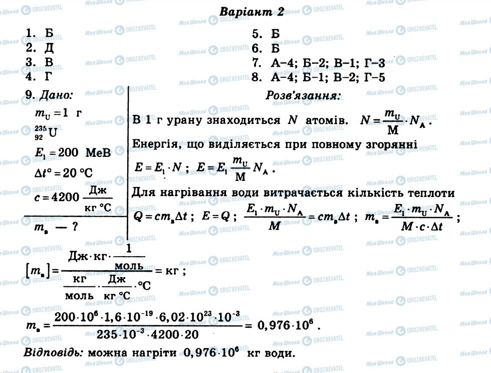 ГДЗ Фізика 11 клас сторінка КР6
