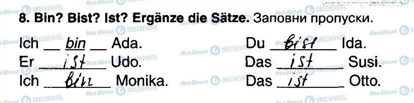 ГДЗ Німецька мова 5 клас сторінка 8