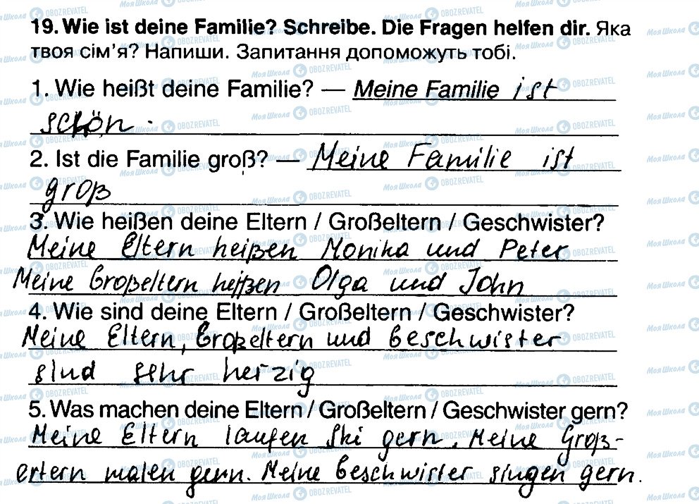 ГДЗ Німецька мова 5 клас сторінка 19