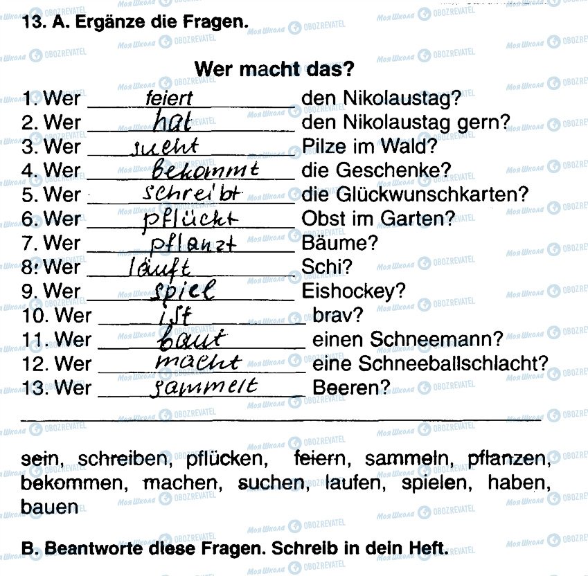 ГДЗ Немецкий язык 5 класс страница 13