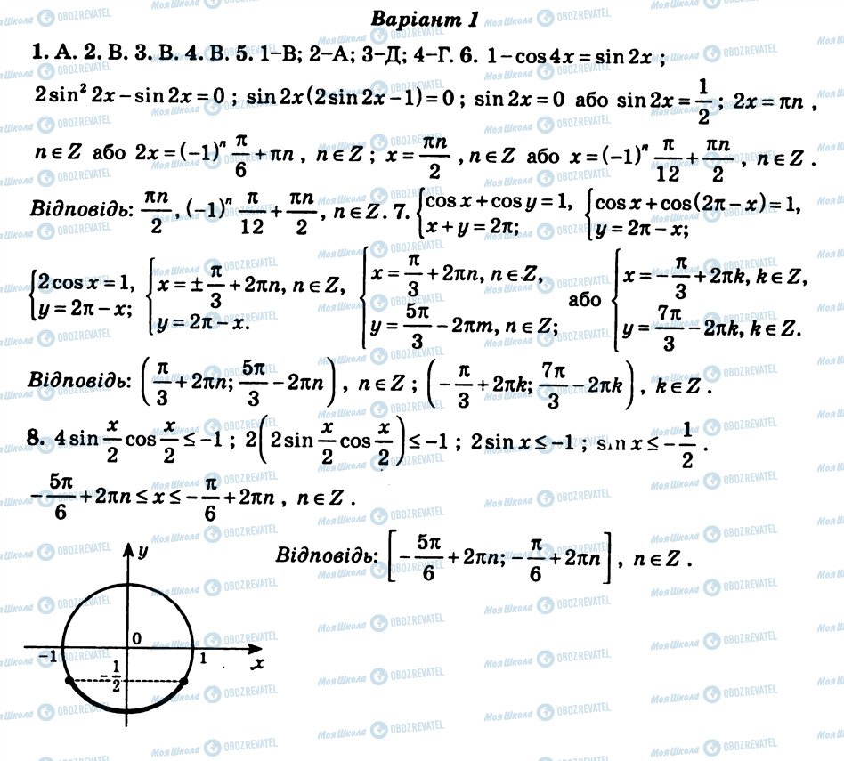 ГДЗ Алгебра 10 класс страница КР6