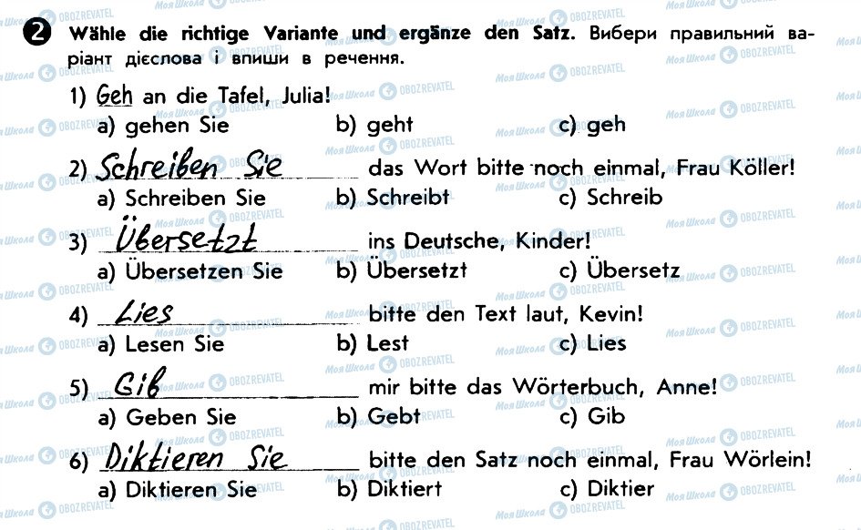 ГДЗ Німецька мова 5 клас сторінка 2