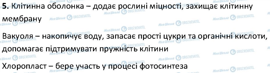 ГДЗ Біологія 6 клас сторінка 5