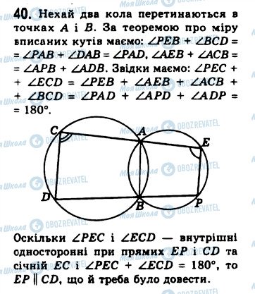 ГДЗ Геометрія 8 клас сторінка 40