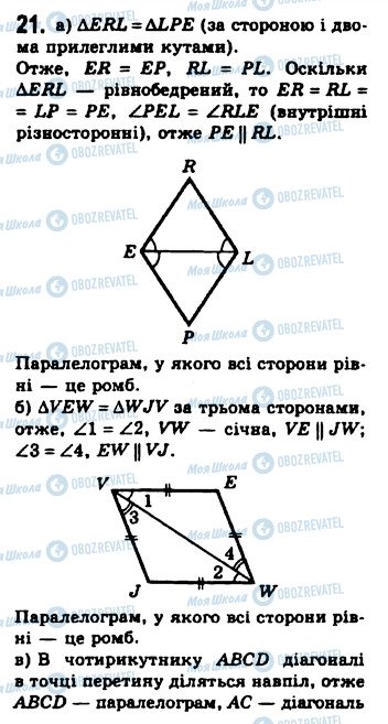 ГДЗ Геометрія 8 клас сторінка 21