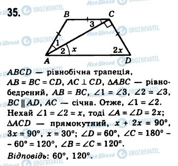 ГДЗ Геометрія 8 клас сторінка 35