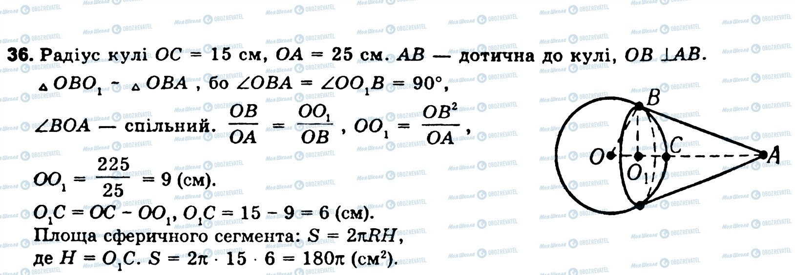 ГДЗ Геометрія 11 клас сторінка 36