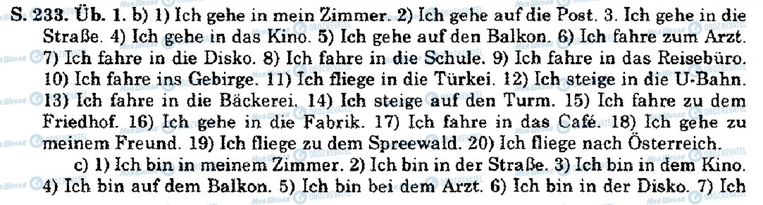 ГДЗ Німецька мова 10 клас сторінка S.233.Üb.1