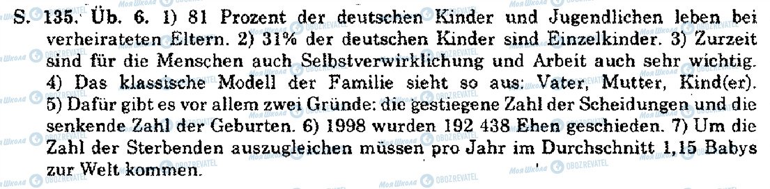 ГДЗ Німецька мова 10 клас сторінка S.135.Üb.6