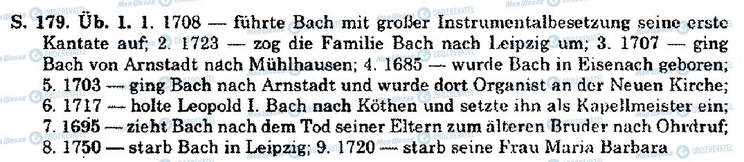 ГДЗ Німецька мова 10 клас сторінка S.179.Üb.1