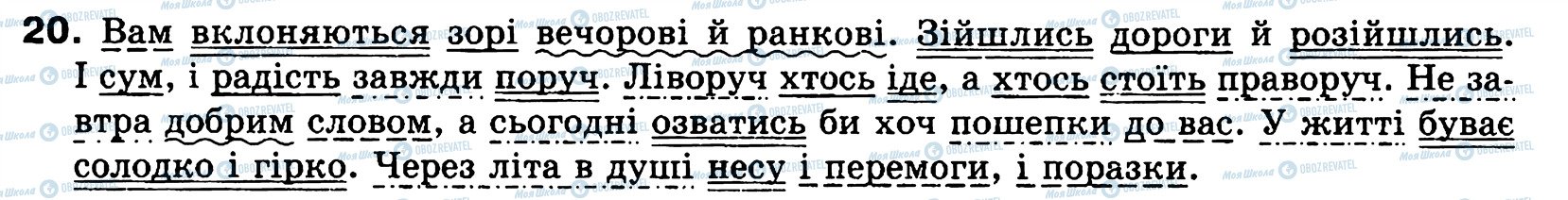 ГДЗ Українська мова 8 клас сторінка 20