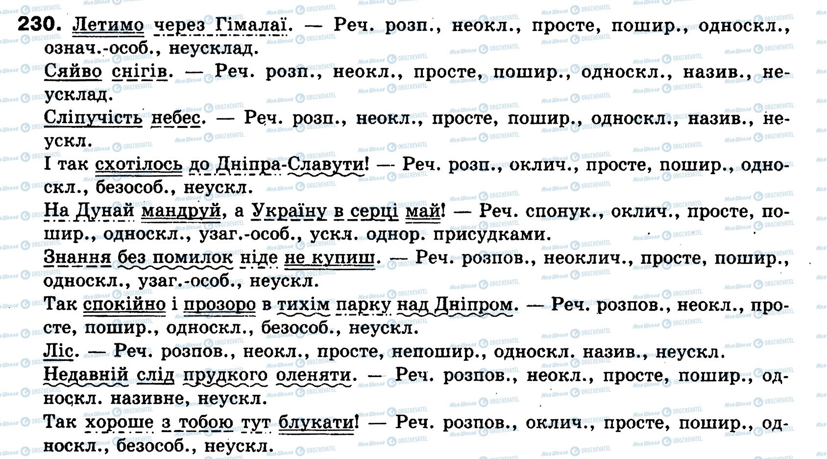 ГДЗ Українська мова 8 клас сторінка 230