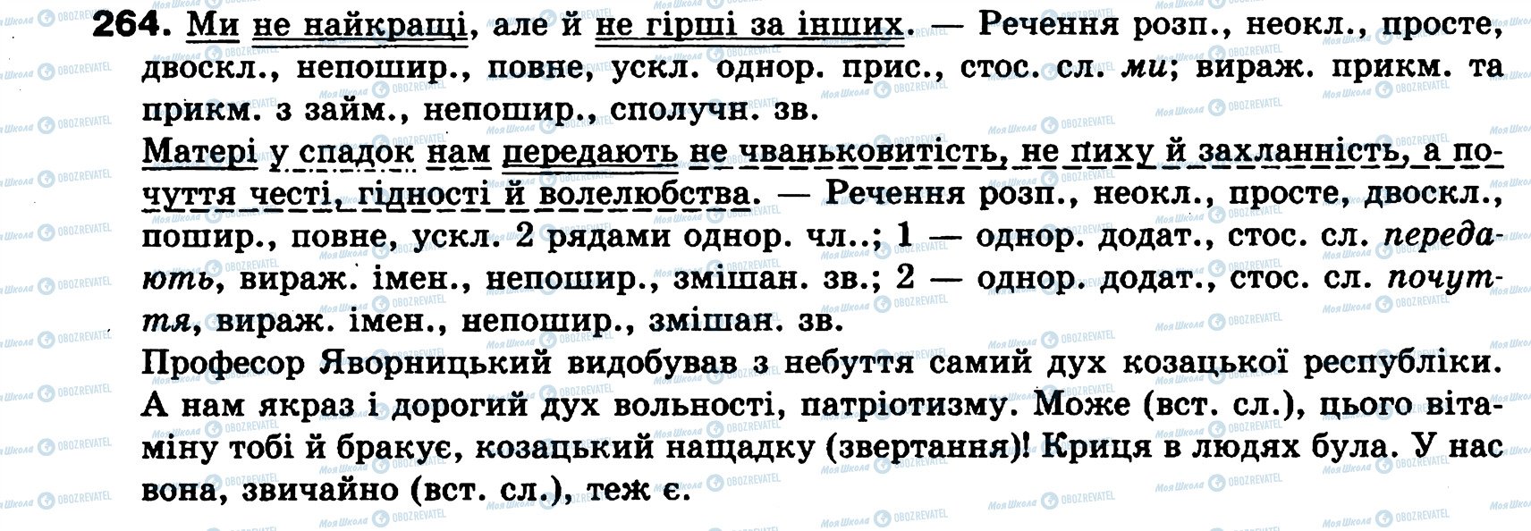 ГДЗ Українська мова 8 клас сторінка 264