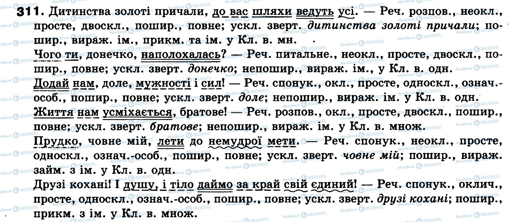 ГДЗ Укр мова 8 класс страница 311