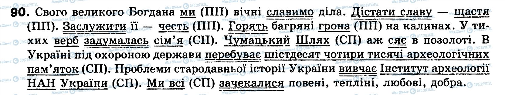 ГДЗ Українська мова 8 клас сторінка 90