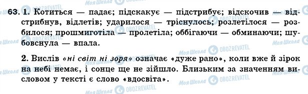 ГДЗ Українська мова 5 клас сторінка 63