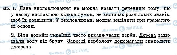 ГДЗ Українська мова 5 клас сторінка 85