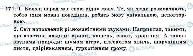 ГДЗ Українська мова 5 клас сторінка 171