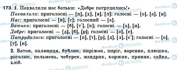 ГДЗ Українська мова 5 клас сторінка 173