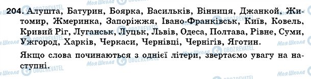ГДЗ Укр мова 5 класс страница 204