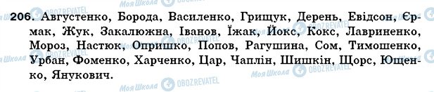 ГДЗ Українська мова 5 клас сторінка 206