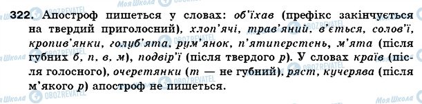 ГДЗ Українська мова 5 клас сторінка 322