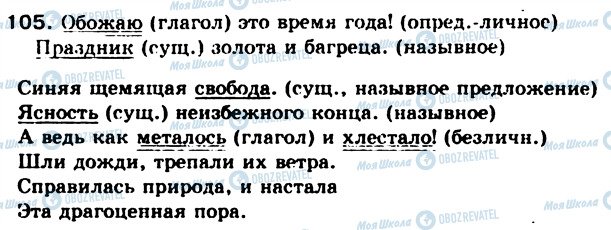 ГДЗ Російська мова 8 клас сторінка 105
