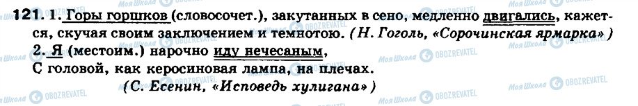 ГДЗ Російська мова 8 клас сторінка 121