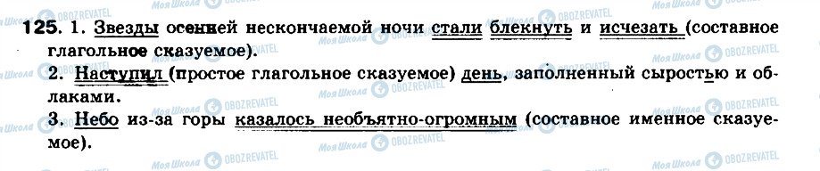 ГДЗ Російська мова 8 клас сторінка 125