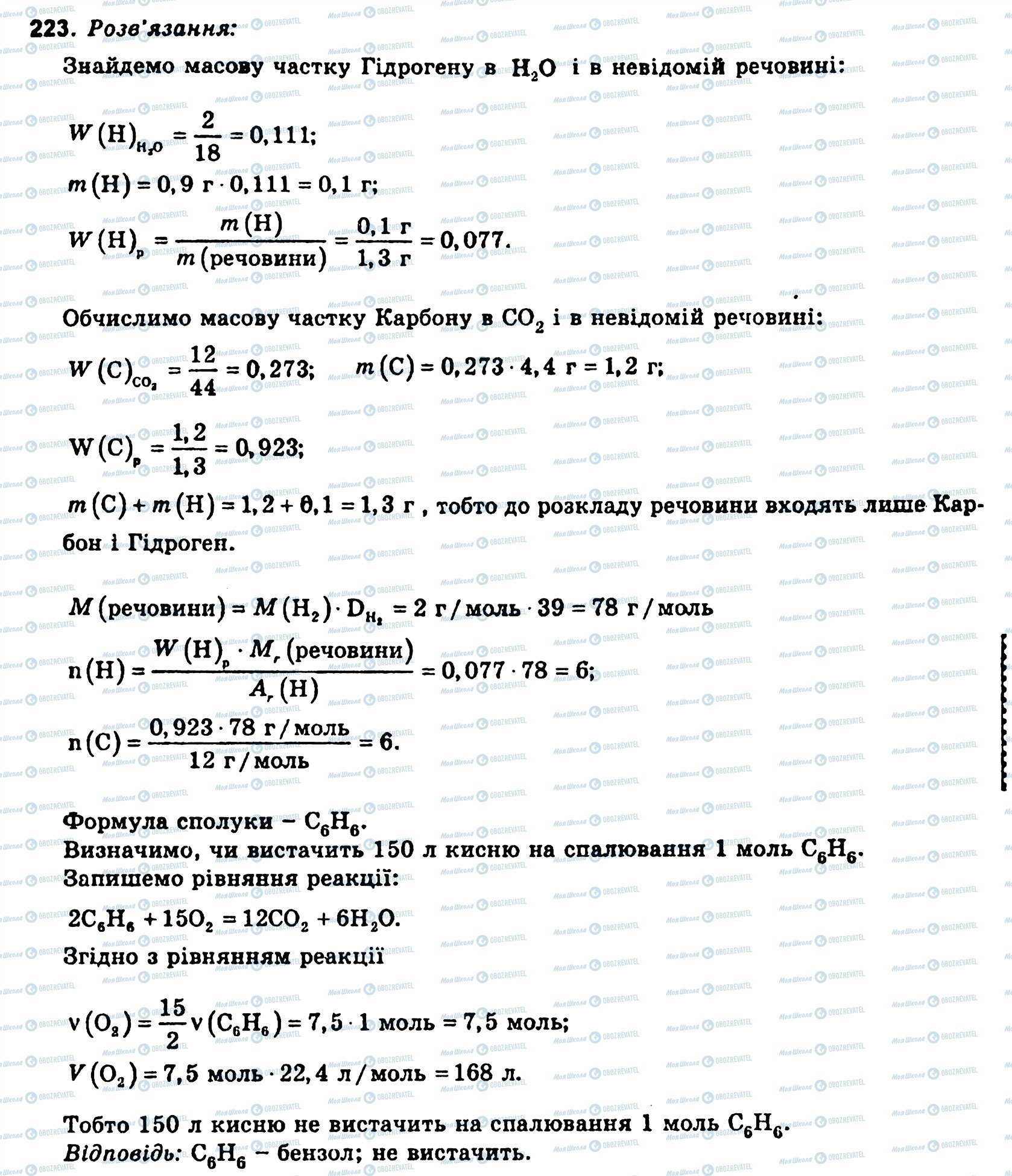 ГДЗ Хімія 11 клас сторінка 223