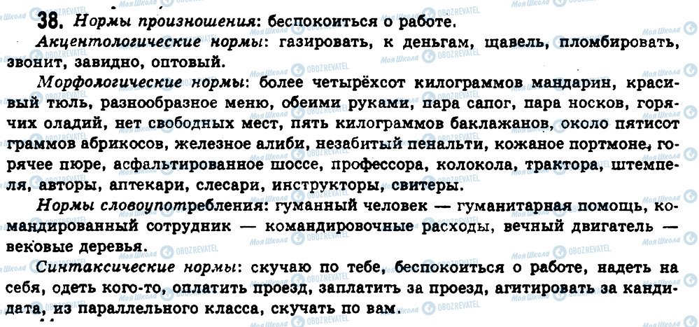 ГДЗ Російська мова 11 клас сторінка 38