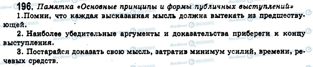 ГДЗ Російська мова 11 клас сторінка 196