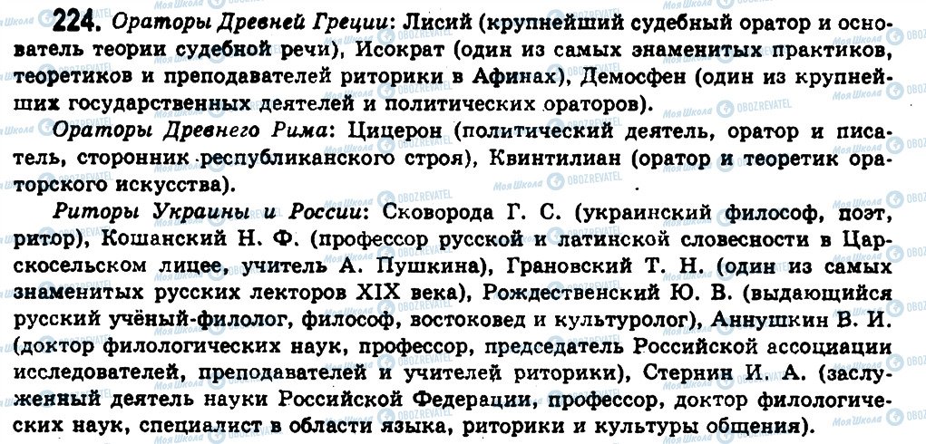 ГДЗ Російська мова 11 клас сторінка 224