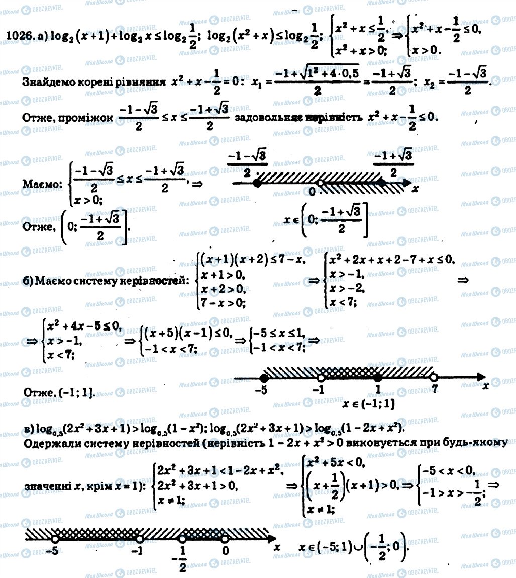 ГДЗ Алгебра 10 клас сторінка 1026