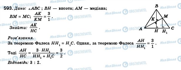 ГДЗ Геометрія 8 клас сторінка 593