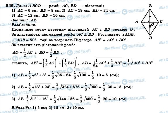 ГДЗ Геометрия 8 класс страница 846