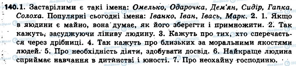 ГДЗ Українська мова 6 клас сторінка 140