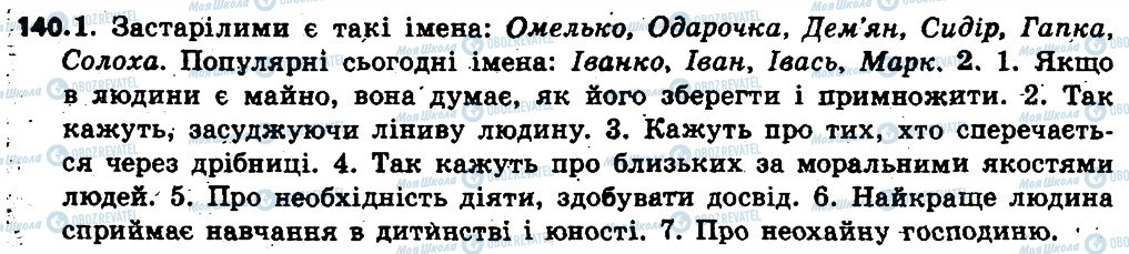 ГДЗ Укр мова 6 класс страница 140