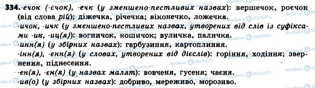 ГДЗ Українська мова 6 клас сторінка 334