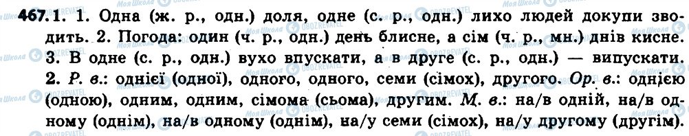 ГДЗ Укр мова 6 класс страница 467