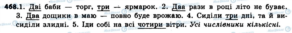 ГДЗ Українська мова 6 клас сторінка 468